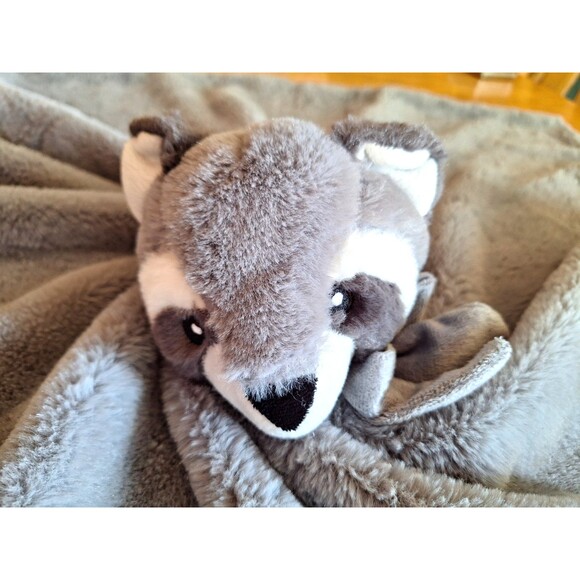 Little Miracles Large Gray Raccoon Lovey Plush Security Blanket 30" 6 Months + - Picture 2 of 11